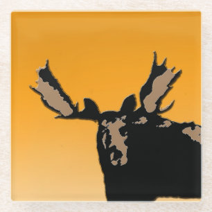 Moose at Sunset - Original Wildlife Art Glasuntersetzer