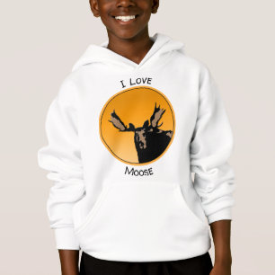 Moose at Sunset - Original Wildlife Art Hoodie