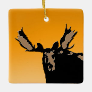 Moose at Sunset - Original Wildlife Art Keramikornament