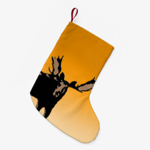 Moose at Sunset - Original Wildlife Art Kleiner Weihnachtsstrumpf