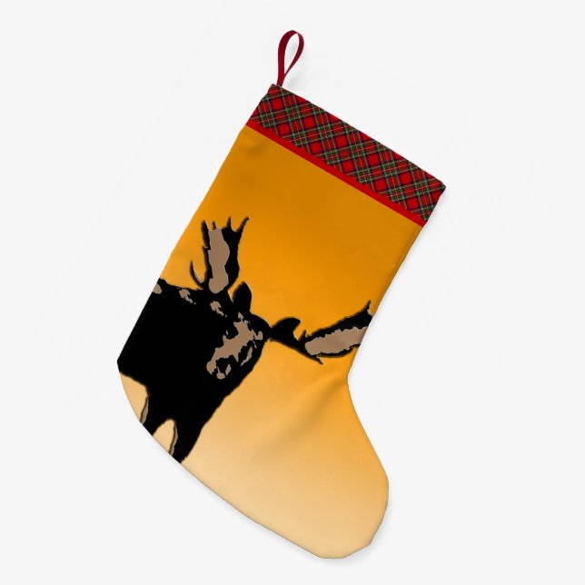Moose at Sunset - Original Wildlife Art Kleiner Weihnachtsstrumpf (Vorderansicht (hängend))
