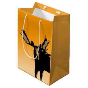 Moose at Sunset - Original Wildlife Art Mittlere Geschenktüte