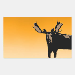Moose at Sunset - Original Wildlife Art Rechteckiger Aufkleber