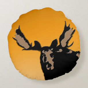 Moose at Sunset - Original Wildlife Art Rundes Kissen