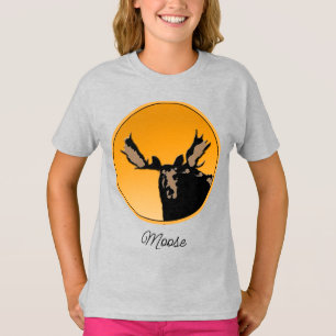 Moose at Sunset - Original Wildlife Art T - Shirt