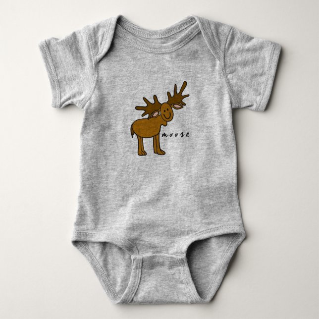 Moose Baby Bodysuit oder One-Piece (keine Basis) Baby Strampler (Vorderseite)