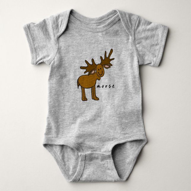 Moose Baby Bodysuit oder One-Piece (keine Basis) Strampler (Vorderseite)