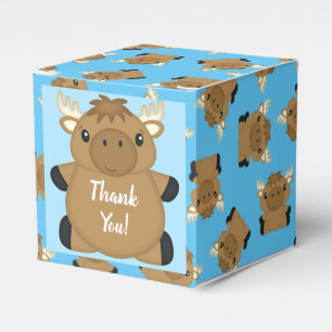 Moose Baby Shower Blue Boy Geschenkschachtel