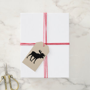 Moose Black Silhouette Wilderness-Geschenk-Tag Geschenkanhänger