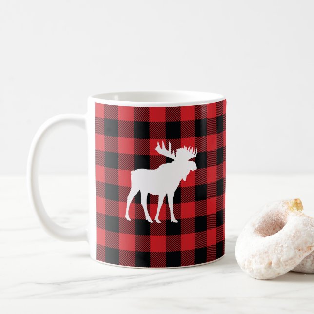 Moose Buffalo Karo  Kaffee Tasse (Mit Donut)