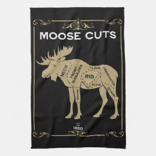Moose Butler Cut Chart Geschirrtuch