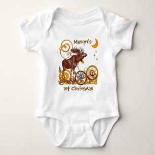 Moose Christmas Baby Strampler