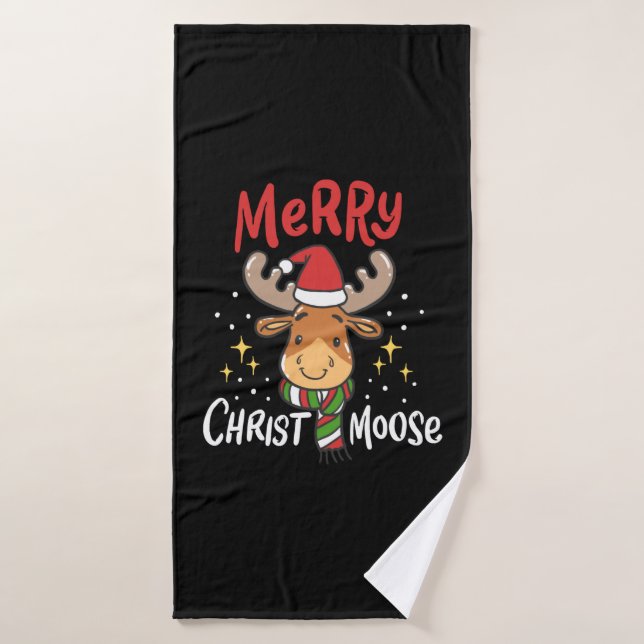 Moose Christmas Badehandtuch (Badehandtuch)