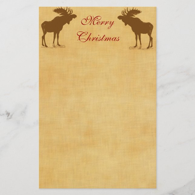 Moose Christmas Briefpapier (Vorderseite)