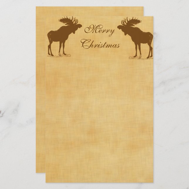 Moose Christmas Briefpapier (Vorne/Hinten)