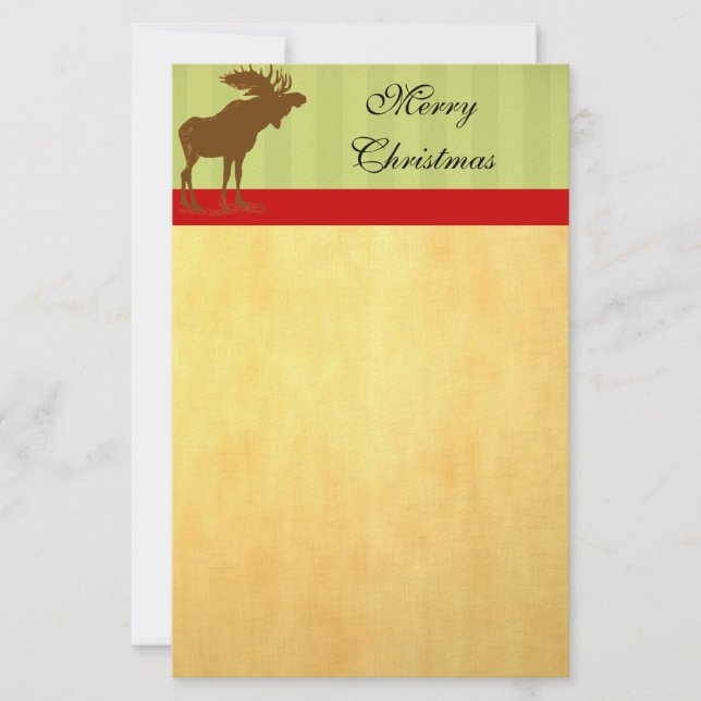 Moose Christmas Briefpapier (Vorderseite)