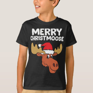 Moose Christmas Hat Moose Merry Christmoose Merry T-Shirt
