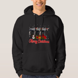 Moose Christmas Pajama Funny Xmas Lichter Tiere L Hoodie