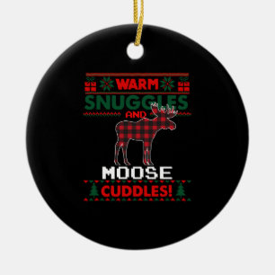Moose Christmas Pajama Shirt Elche Ugi Weihnachten Keramik Ornament