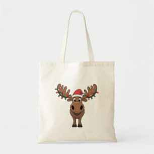 Moose Christmas Tree Lights Funny Xmas Moose Lover Tragetasche