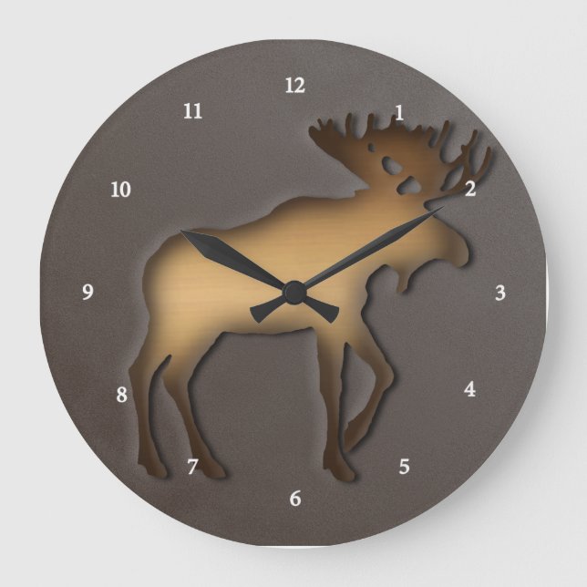 Moose Clock 2 Große Wanduhr (Vorderseite)