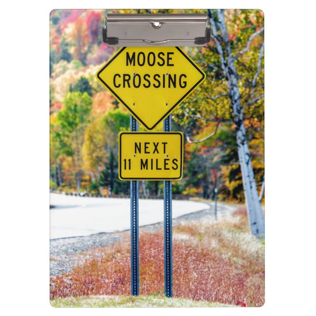 Moose Crossing Clipboard Klemmbrett (Vorderseite)