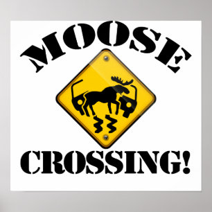 Moose Crossing Poster