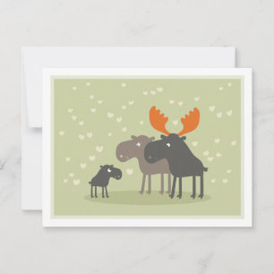 Moose Deer Famille Mots de conseil Maman Carte pos