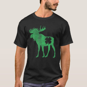 Moose Gift St. Patrick's Day Kleeblatt Clover Iris T-Shirt