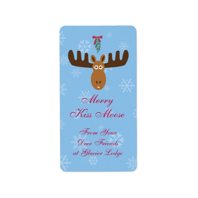 Moose Head_Merry Kiss Moose_Deer Friends Adressaufkleber (Vorne)
