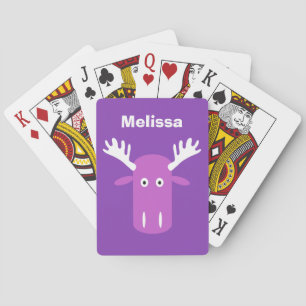 Moose Head Pop Art benutzerdefinierte Monogramm Sp Spielkarten