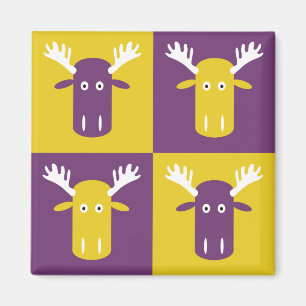 Moose Head Pop Art Magnet