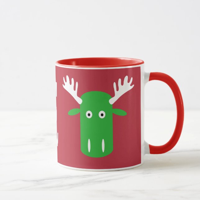 Moose Head Pop Art personnalisé monogramme tasses (Droite)