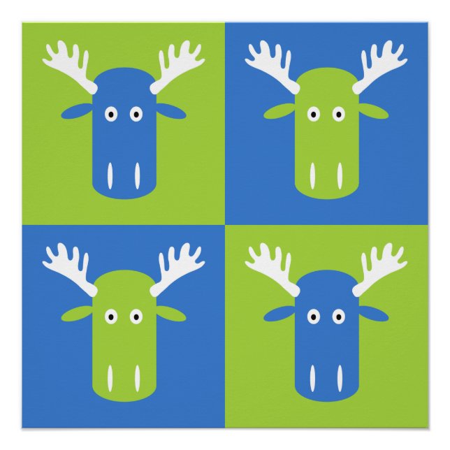 Moose Head Pop Art Poster (Vorderseite)