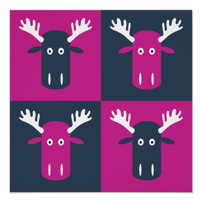 Moose Head Pop Art Poster (Vorderseite)