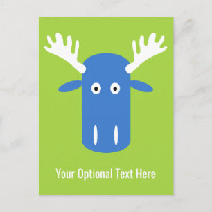 Moose Head Pop Art Postkarte