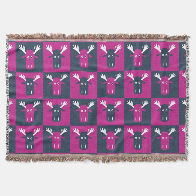 Moose Head Pop Art zu werfen Decke (Vorderseite)
