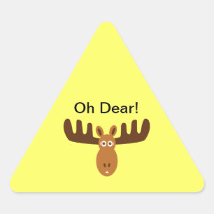 Moose Head_Road Sign_Oh Liebe! Dreieckiger Aufkleber