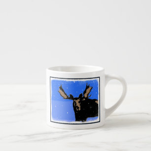 Moose im Winter - Original Wildlife Art Espressotasse