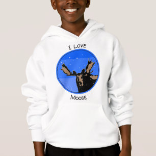 Moose im Winter - Original Wildlife Art Hoodie