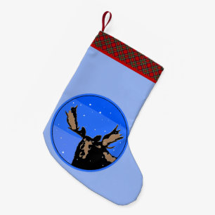 Moose im Winter - Original Wildlife Art Kleiner Weihnachtsstrumpf