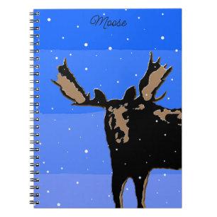Moose im Winter - Original Wildlife Art Notizblock