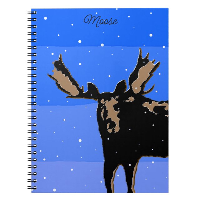Moose im Winter - Original Wildlife Art Notizblock (Vorderseite)