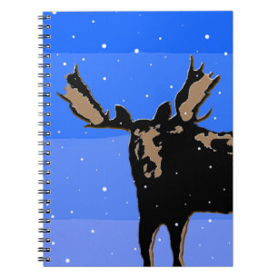 Moose im Winter - Original Wildlife Art Notizblock