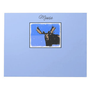 Moose im Winter - Original Wildlife Art Notizblock