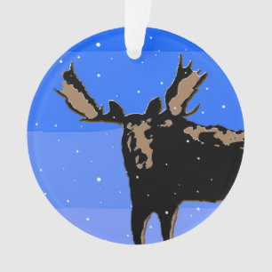 Moose im Winter - Original Wildlife Art Ornament