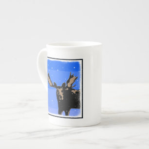 Moose im Winter - Original Wildlife Art Prozellantasse