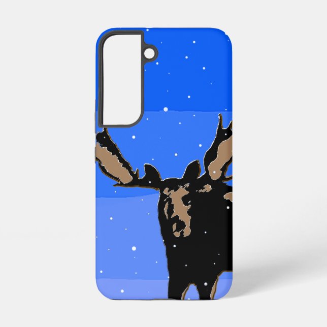 Moose im Winter - Original Wildlife Art Samsung Galaxy Hülle (Rückseite)