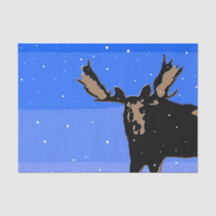 Moose im Winter - Original Wildlife Art Seidenpapier