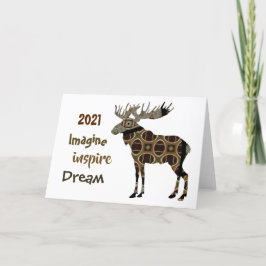 Moose Imagine Inspire Dream Fold Carte Vacances